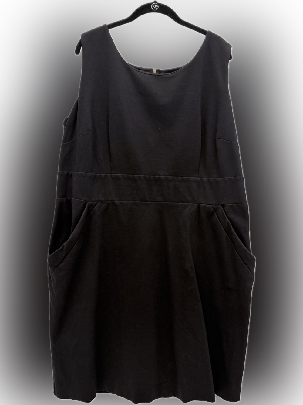 Alfani Woman Black Sleeveless Ponte Shift Dress Plus Size 20W Pockets